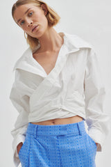 SECOND FEMALE Closa Wrap Front Shirt - White