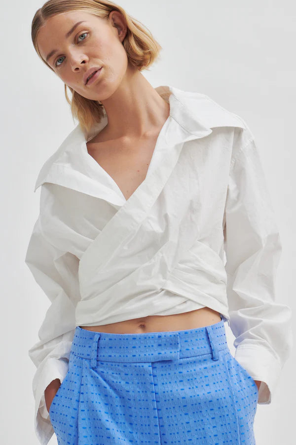SECOND FEMALE Closa Wrap Front Shirt - White