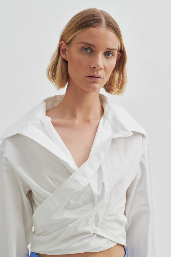 SECOND FEMALE Closa Wrap Front Shirt - White