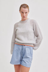 SECOND FEMALE Arndis New Knit - Light Grey Melange