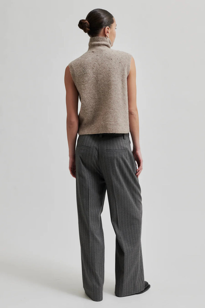 Second Female, Sparkling Knit Vest, Roasted Cashew