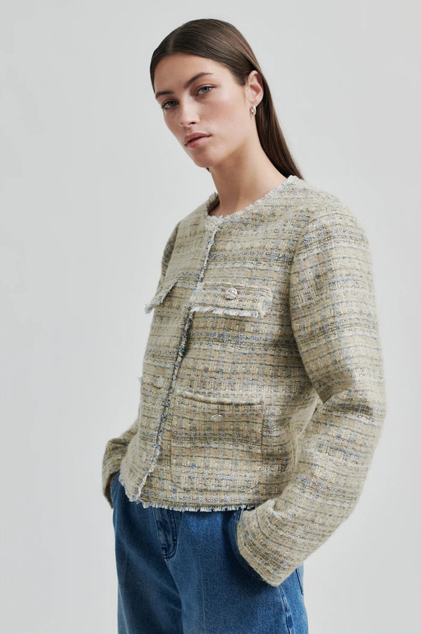 Second Female Sevila Tweed Jacket,Laurel Oak