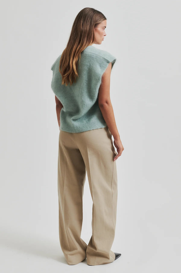 Second Female Camryn Vneck vest,slate green