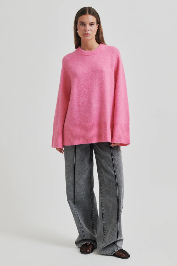 Second Female Roy slouchy knit,pink cosmos