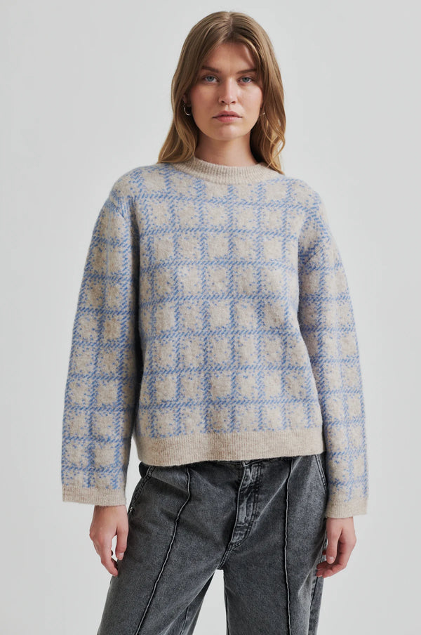 Second Female Luganao check knit.Marina