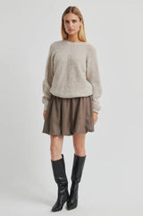 Second Female Flare two way knit,beige melange