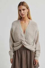 Second Female Flare two way knit,beige melange