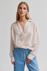 Second Female Chevy twist front shirt,creampuff