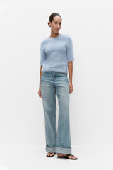 Second Female Karla SS round neck knit,frozen fjord