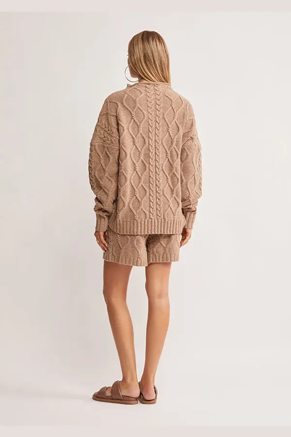 MOS Inflorescence Knit Sweater - Mocha