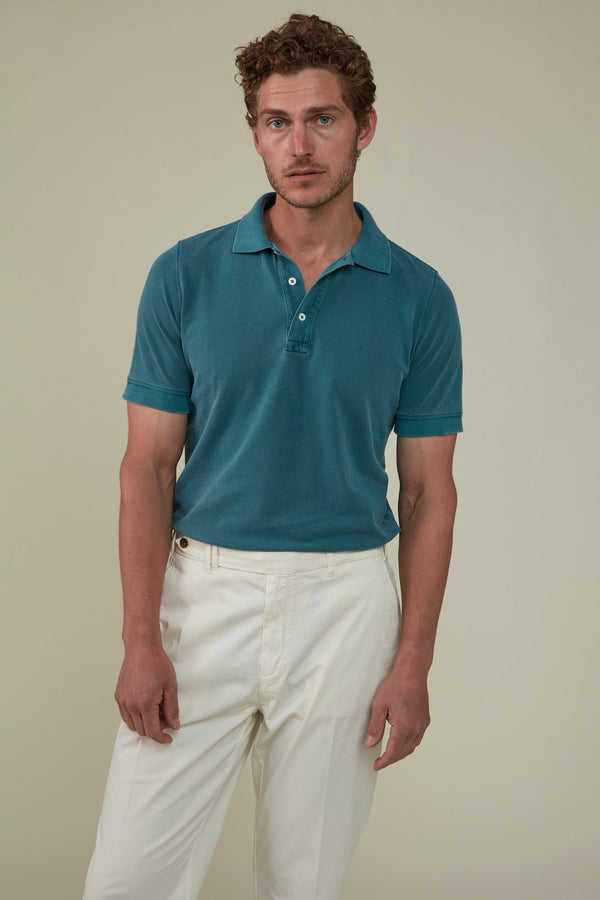 Christian Kimber, Rosebud Short-Sleeved Polo, Petrol