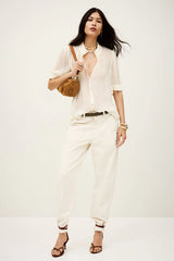 BA&SH Mimi Shirt,Ecru Metallic