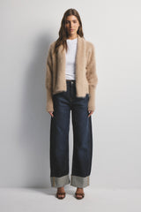 World Of Nomads Zoe Cropped Cardigan,Latte