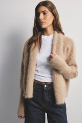 World Of Nomads Zoe Cropped Cardigan,Latte