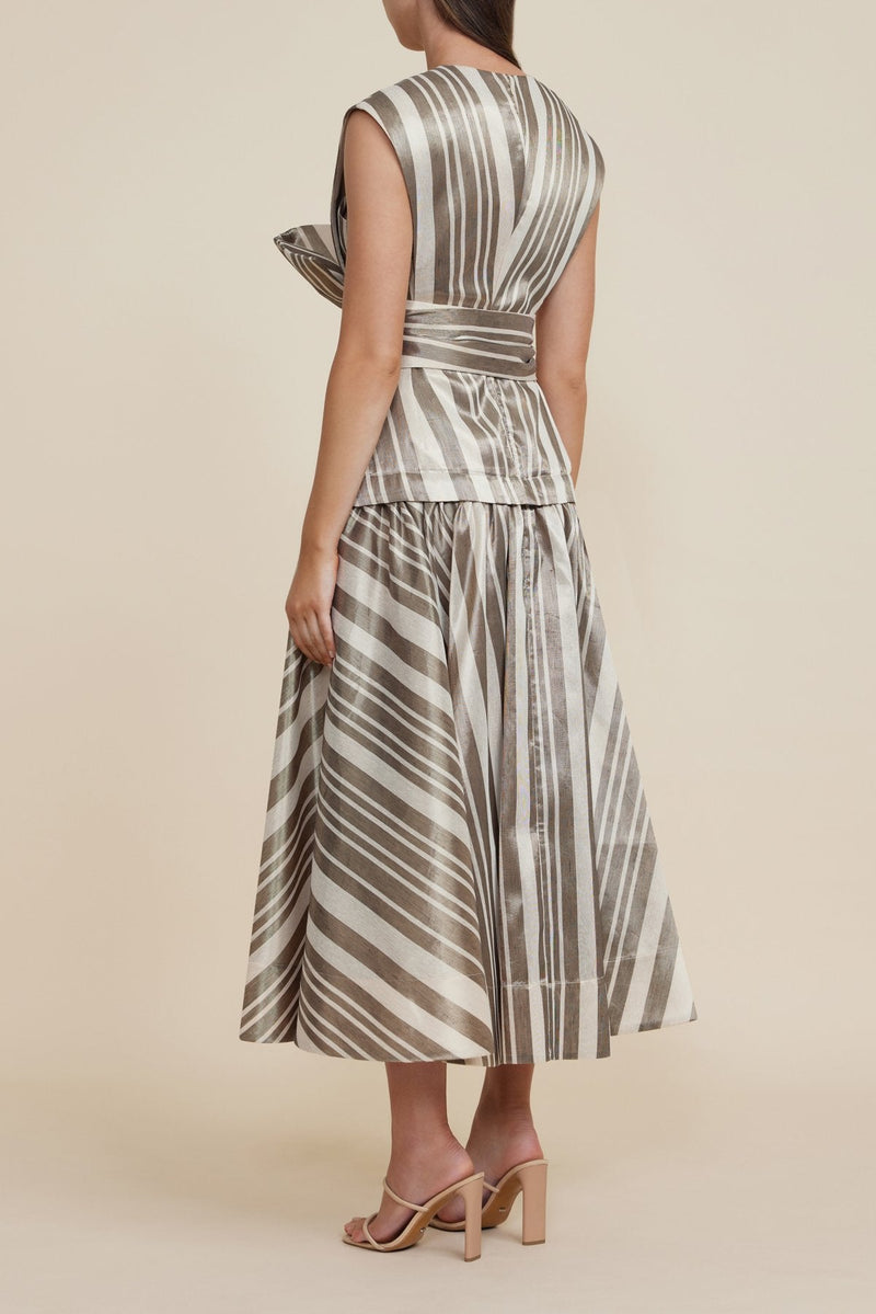 ACLER Wilson Midi Dress - Metallic Stripe