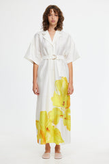ACLER, Hawkesbury Midi Dress, Ivory Calla Lily