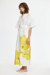 ACLER, Hawkesbury Midi Dress, Ivory Calla Lily