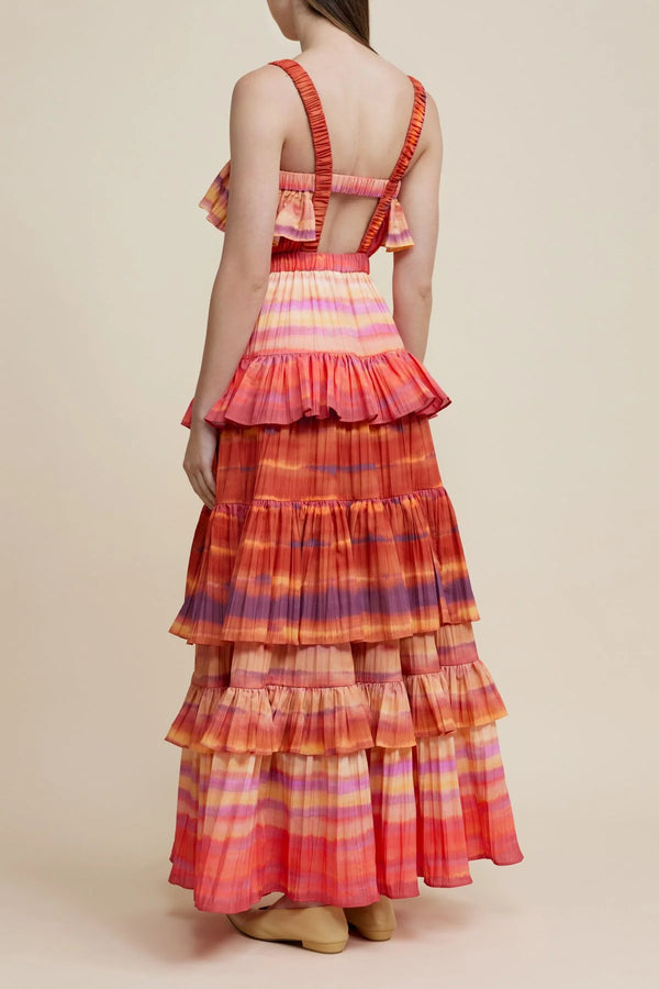 ACLER Cardine Maxi Dress - Watercolour Horizon Print