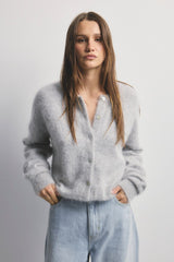 WORLD OF NOMADS, Frankie Crew Cardigan - Light Grey