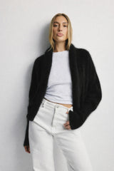 World Of Nomads Zoe Cropped Cardigan,Black
