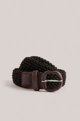 Christian Kimber woven leather belt in chocolate, handcrafted in Italy