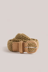 Christian Kimber woven leather belt in mustard, handcrafted in Italy