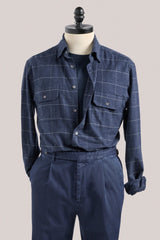 Christian Kimber Longford Cotton/Cashmere Overshirt - Navy