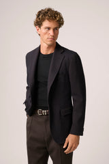 Christian Kimber Apollo Unstructured Blazer Wool,Navy And Brown