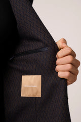 Christian Kimber Apollo Unstructured Blazer Wool,Navy And Brown