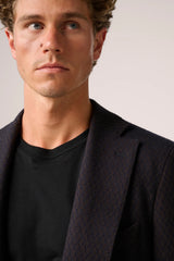 Christian Kimber Apollo Unstructured Blazer Wool,Navy And Brown