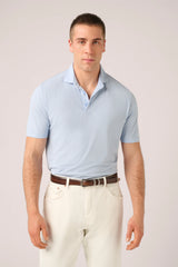 Christian Kimber Ice Cotton Short Sleeve Polo, Sky Blue