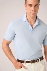 Christian Kimber Ice Cotton Short Sleeve Polo, Sky Blue