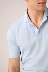 Christian Kimber Ice Cotton Short Sleeve Polo, Sky Blue