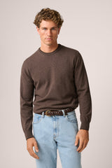 Christian Kimber Cashmere Crew Neck Knit Sweater,Vintage Brown