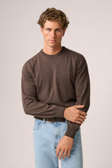 Christian Kimber Cashmere Crew Neck Knit Sweater,Vintage Brown