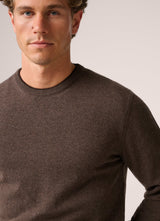 Christian Kimber Cashmere Crew Neck Knit Sweater,Vintage Brown