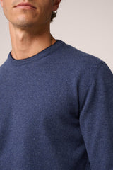 Christian Kimber Cashmere Crew Neck Knit Sweater,Indigo Blue