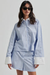 Second Female  Alanis Combi Shirt,Light Blue Stripe