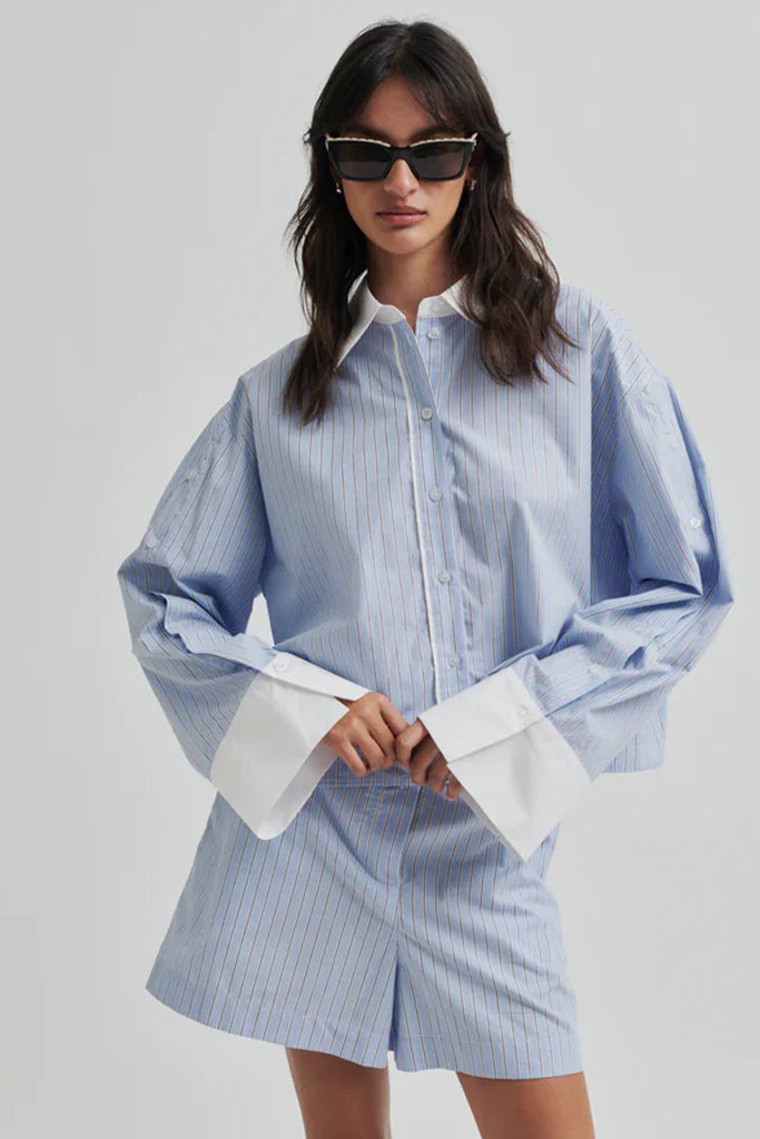 Second Female  Alanis Combi Shirt,Light Blue Stripe