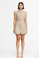 Acler Cinderford Mini Dress,Clay