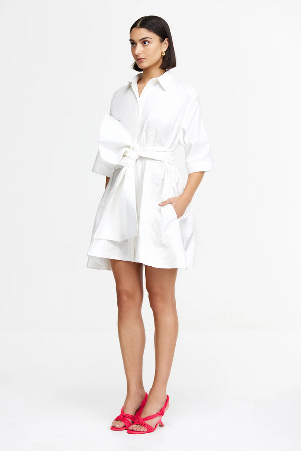 Acler Otterford Mini Dress, Ivory