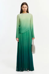 Acler Bridle Maxi Dress,Emerald Ombre