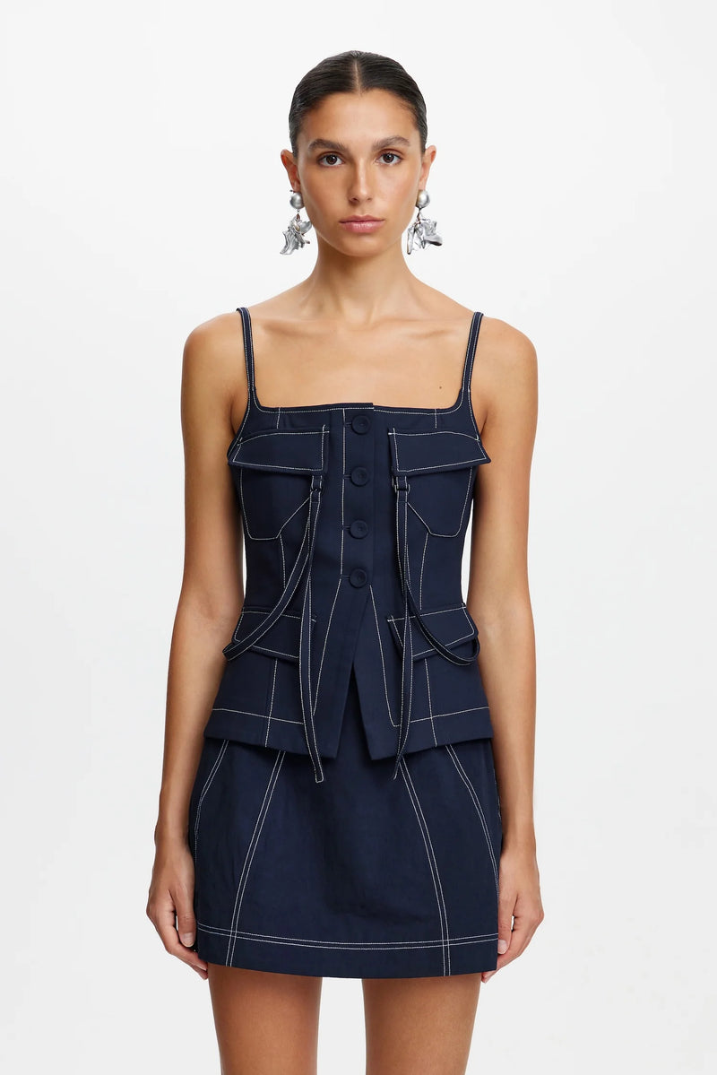 Acler Oreston Top,Deep sapphire