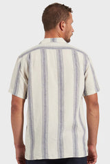 ACADEMY Driftwood Short Sleeve Shirt - Navy Stripe