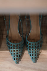 Miranda Leather Pump in mint by LANA WILKINSON