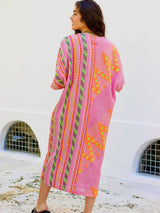 DEVOTION TWINS Roubini midi dress , pink / orange