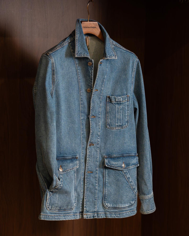 Christian Kimber Fitzroy Chore Denim Jacket,Stonewash Blue