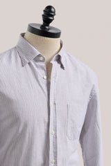 Christian Kimber Fenner Essential Oxford Shirt - Walnut Stripe