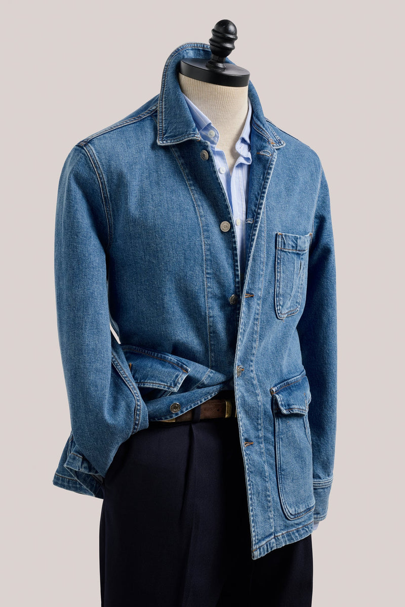 Christian Kimber Fitzroy Chore Denim Jacket,Stonewash Blue