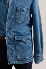 Christian Kimber Fitzroy Chore Denim Jacket,Stonewash Blue